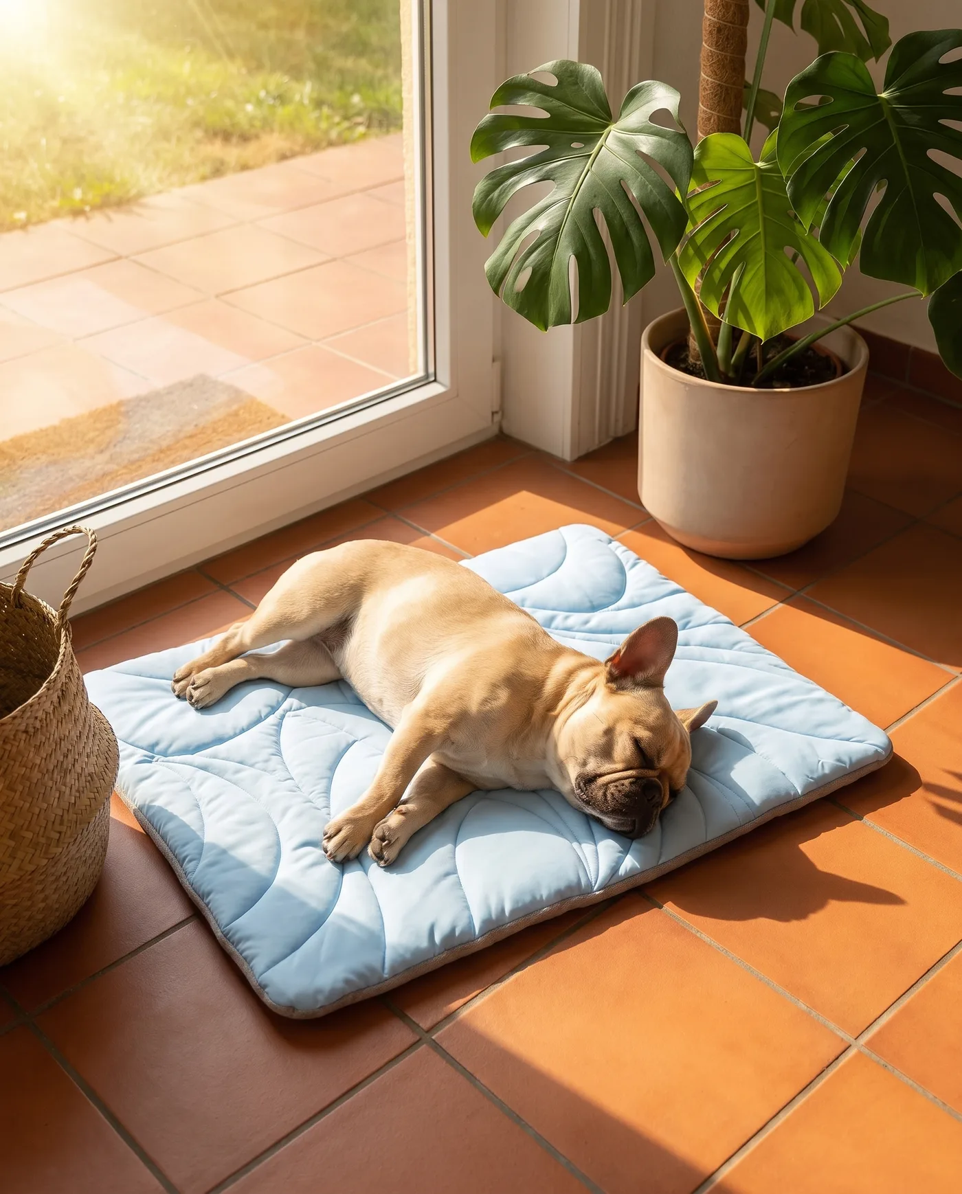Tapis rafraîchissant à pack de glace, en situation